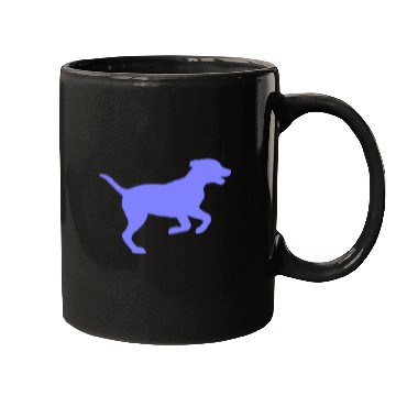 Discover Running puppy; blue Mugs