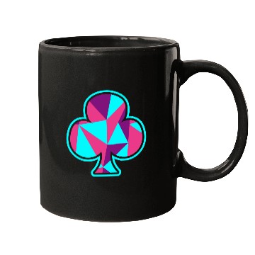 Discover Playing card clover gift game player poker neon Mugs