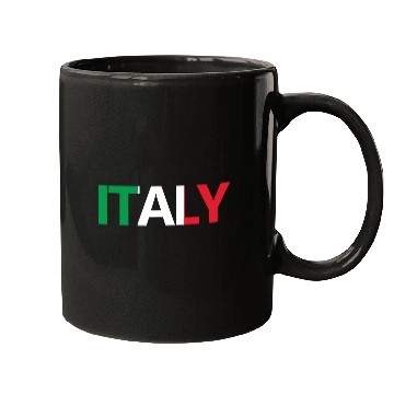 Discover ITALY with the italian flag in the background Mugs