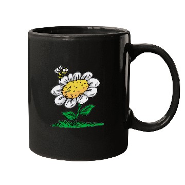 Discover COMMON DAISY FLOWER Bee Cartoon Comic Mugs