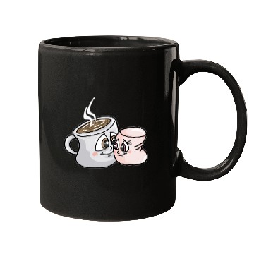 Discover HOT CHOCOLATE AND MARSHMALLOW Love funny comic Mugs