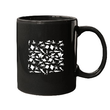 Discover Fishes sea animals pattern Mugs