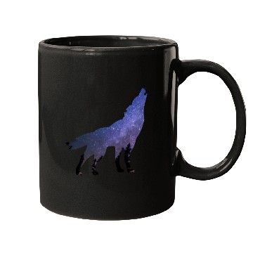Discover Wolf wolves galaxy howl Mugs