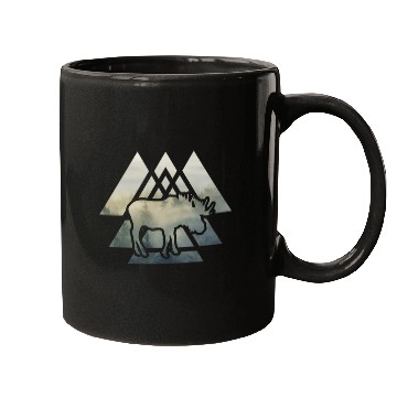 Discover Elk Moose Silhouette Mountain Forest Mugs
