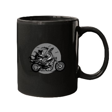 Discover Death Motorcycle Death Grim Reaper Crow Gift Idea Mugs