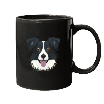 Discover Illustration Border Collie Mugs