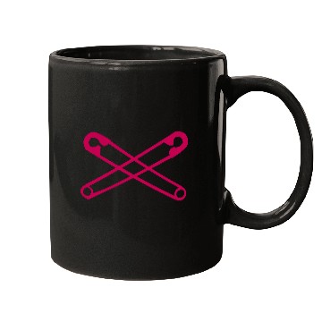 Discover Crossed Safety Pins Punk Mugs