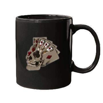 Discover Poker Skull | Card Dealer Gambler Luck Jackpot Mugs