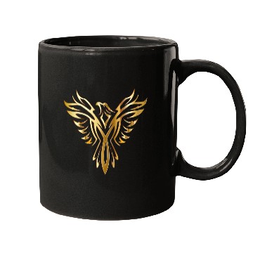 Discover Golden Phoenix Bird Mugs