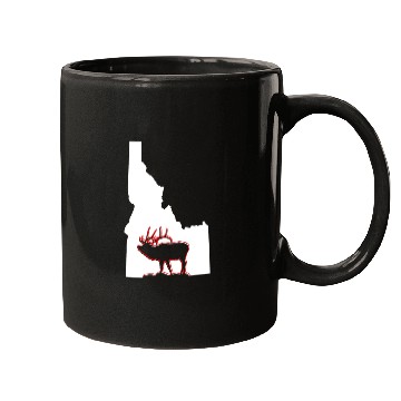 Discover Idaho state with outline of Elk inside combi Mugs