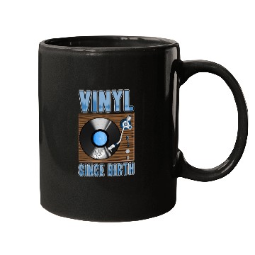 Discover Vinyl Since Birth Retro Pride Turntable Record Mugs