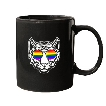 Discover Pride LGBT Tiger Rainbow Sunglasses Mugs