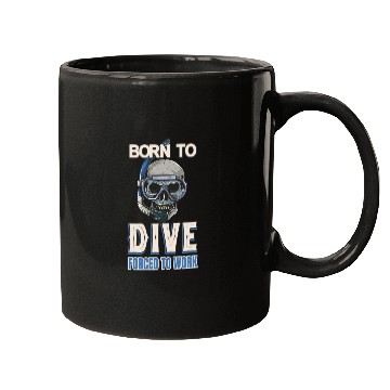 Discover Divers Saying Diving Goggles Skull Mugs