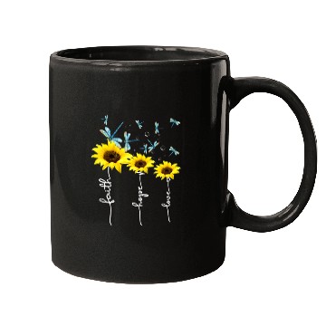 Discover Faith hope love sunflower Mugs
