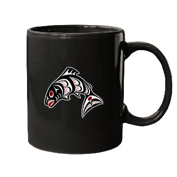 Discover Native American Red Black Haida Vector Salmon Mugs