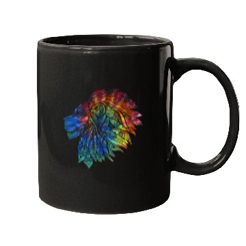 Discover Psychedelic Lion Design Gift. Rainbow Mandala Mugs