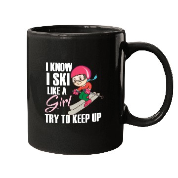 Discover Winter Ski Girl Mugs