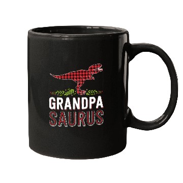 Discover Grandpa Saurus T Rex Red Plaid Matching Family Mugs