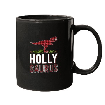 Discover Holly Saurus T Rex Red Plaid Matching Family Mugs