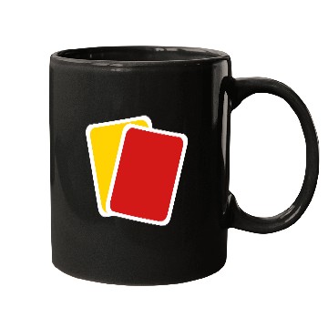 Discover Red yellow card Mugs
