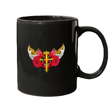 Discover heart cross angel Mugs