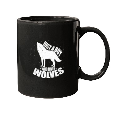 Discover Just A Boy Who Loves Wolves Mugs
