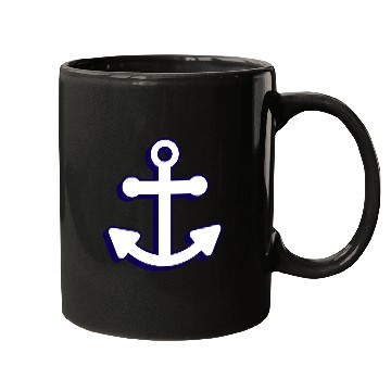 Discover Nautical boat anchor in navy blue and white 3D Mugs