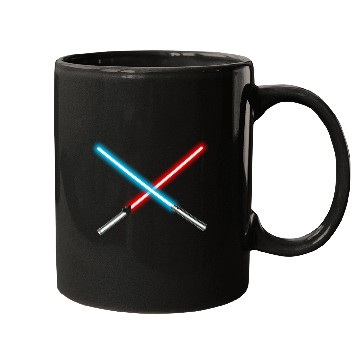 Discover Red and Blue Dueling Crossed Lightsabers Mugs