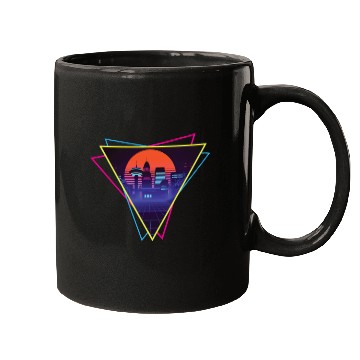 Discover future city synthwave Mugs