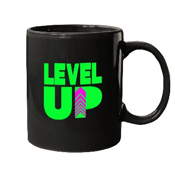 Discover Level Up Neon Green Mugs