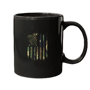 Discover Camouflage Distressed american military Flag Mugs