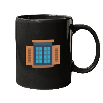 Discover Geometric Cabin Window Design Mugs