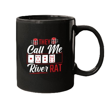 Discover River Rat Funny Poker Player Texas Holdem Lucker Mugs