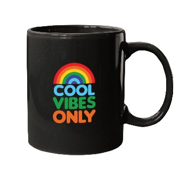 Discover Positive Cool Vibes Only Rainbow Design Mugs