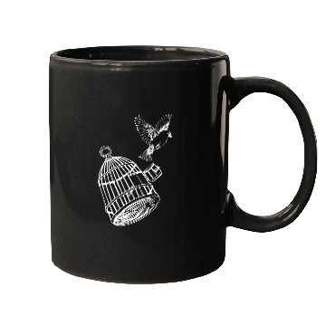 Discover Tattoo Design Bird out of Cage Funny Gift Idea Mugs