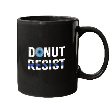 Discover Police Officer Donut Resist Thin Blue Line Cop Mugs