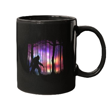 Discover Bigfoot Northern Lights - Space Galaxy Aurora Mugs