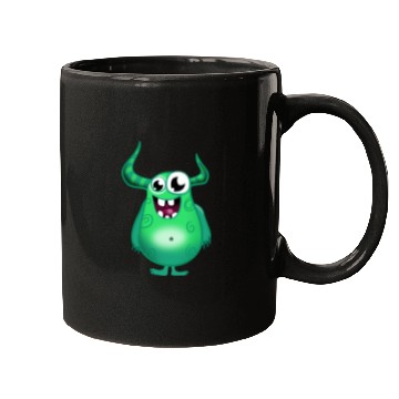 Discover Funny green Monster for Kids Mugs