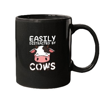 Discover Easily Distracted By Cows Farmer Farming Design Mugs