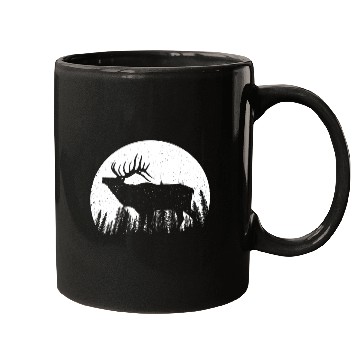 Discover Elk Antlers Forest Moon Mugs