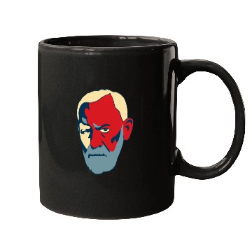 Discover Sigmund Freud Portrait - Red and Blue Mugs