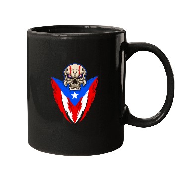 Discover Puerto Rico Baseball Skull Mugs