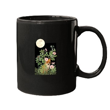 Discover Night Fox Under Wild Rose Mugs