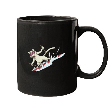 Discover Cat on skis skiing Mugs