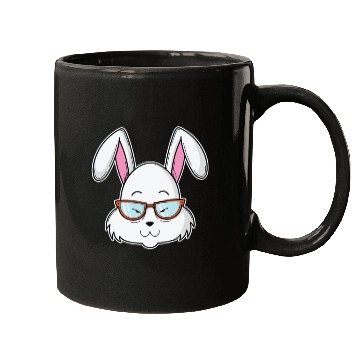 Discover Cool Rabbit as Nerd with Nerd Glasses Mugs