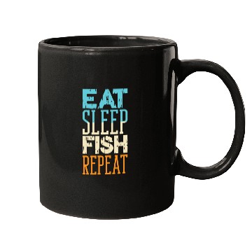 Discover Eat Sleep Fish Repeat Boat Angler Wave Sea Anchor Mugs
