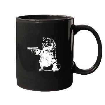 Discover Gun Kitty Funny Cat Mugs