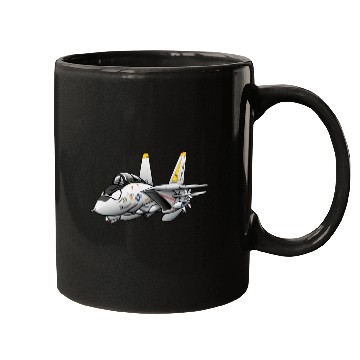 Discover F-14 Tomcat Military Fighter Jet Aircraft Cartoon Mugs