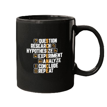 Discover Science Question Research Analyze Repeat Motive Mugs