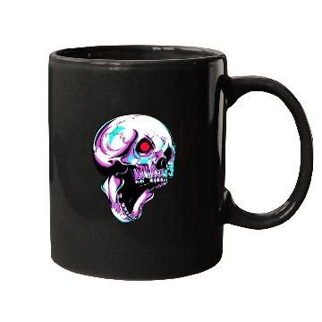 Discover Skull Robot With Red Blinking Eye Cyborg Mugs